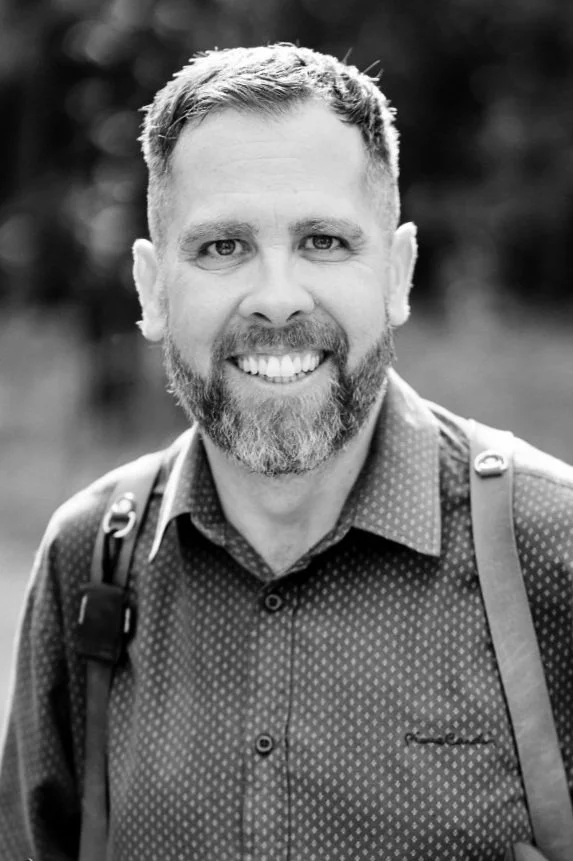 Black and white photo of Keith Malone, wedding videographer